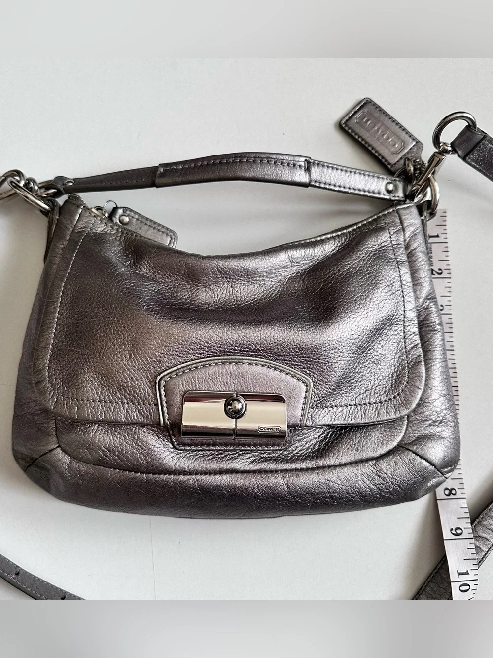 Coach Kristen Silver Metallic Hobo Bag
